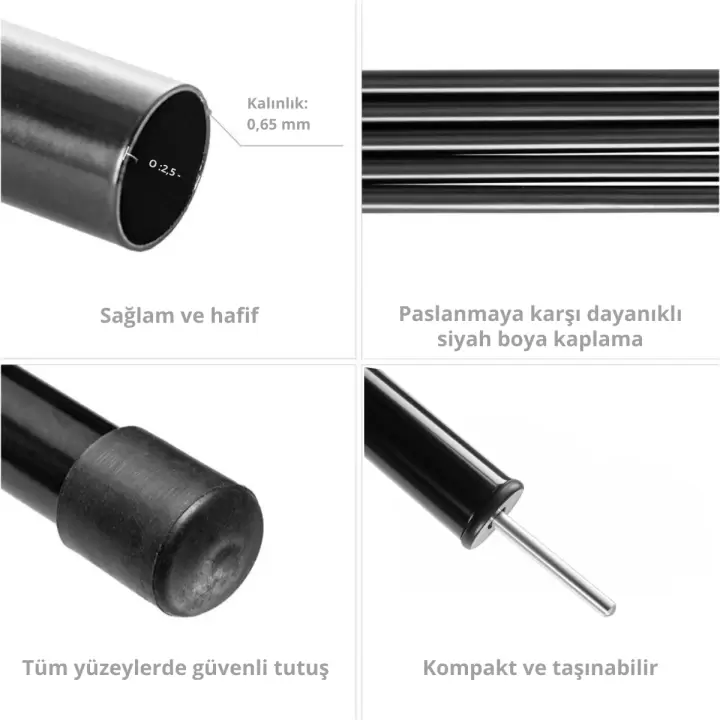 KingCamp Tarp Pole 2li Ayarlanabilir Tarp & Çadır Direği