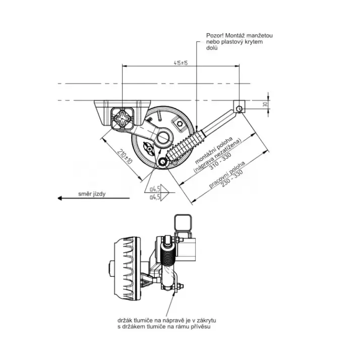 KNOTT AKS 340 mm-120 mm Karavan & Römork Amortisörü