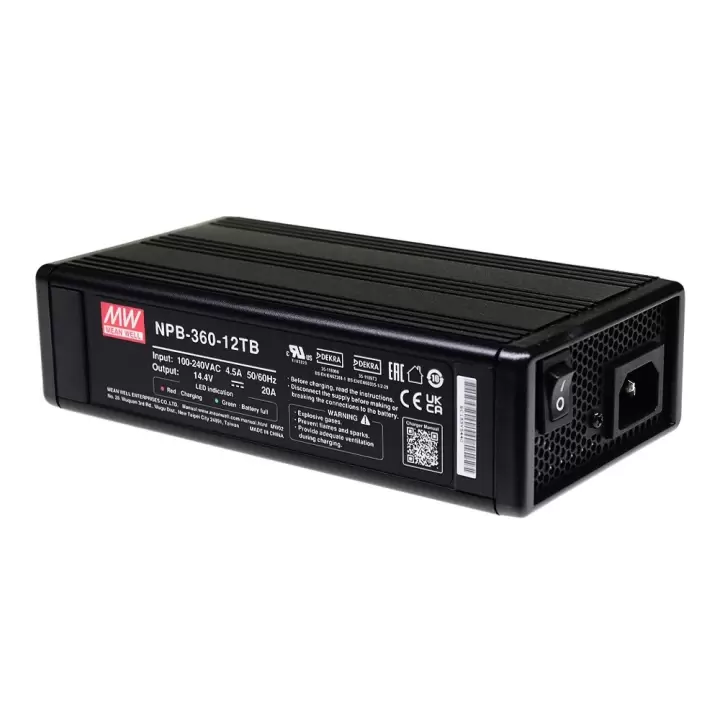 Meanwell 12V 20A 360W 220V den  AGM,JEL,Lityum,LiFePO4 Akü Şarj Cihazı