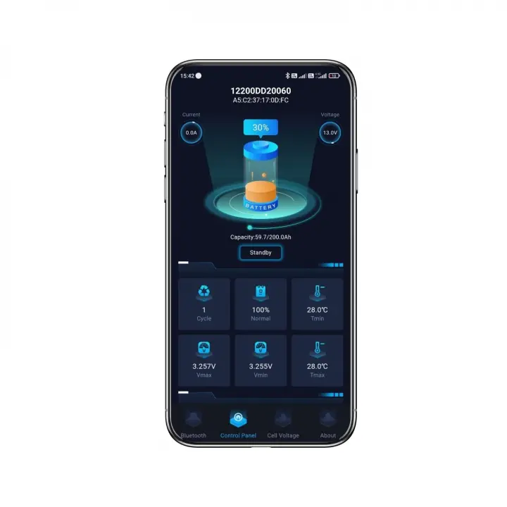 Mullinix 12V 200Ah 6000 Döngü Isıtmalı ve Bluetooth Lifepo4 Lityum Akü