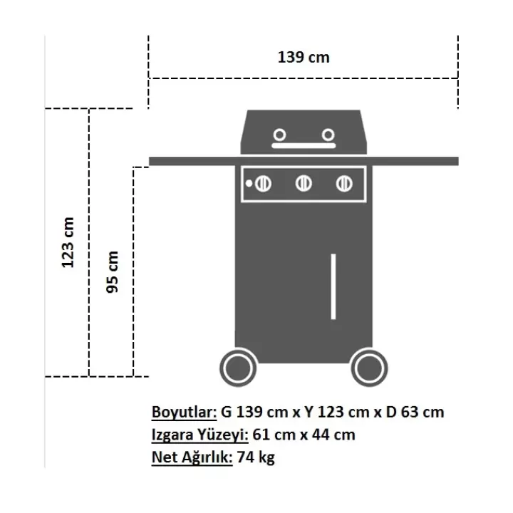 OutdoorChef Dualchef 315 G Vagon Tip Barbekü