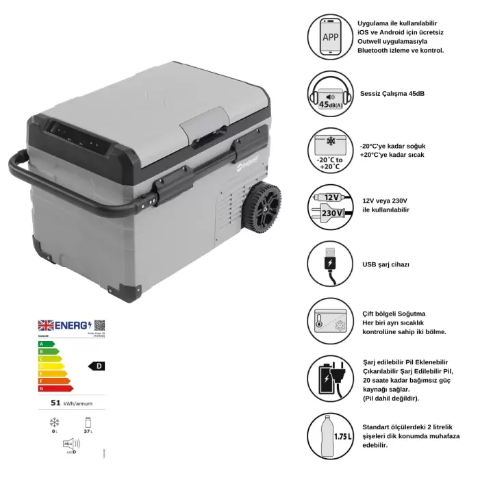 Outwell Arctic Frost 35 L Kompresörlü Portatif Buz Dolabı