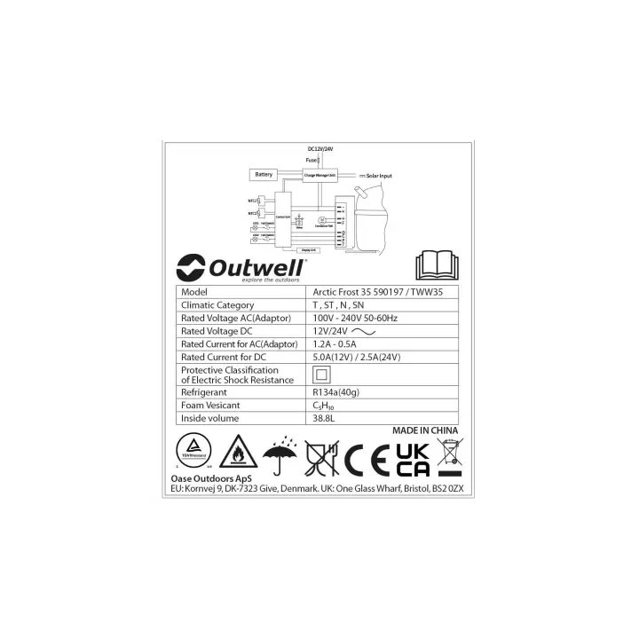 Outwell Arctic Frost 35 Litre Kompresörlü Buz Dolabı