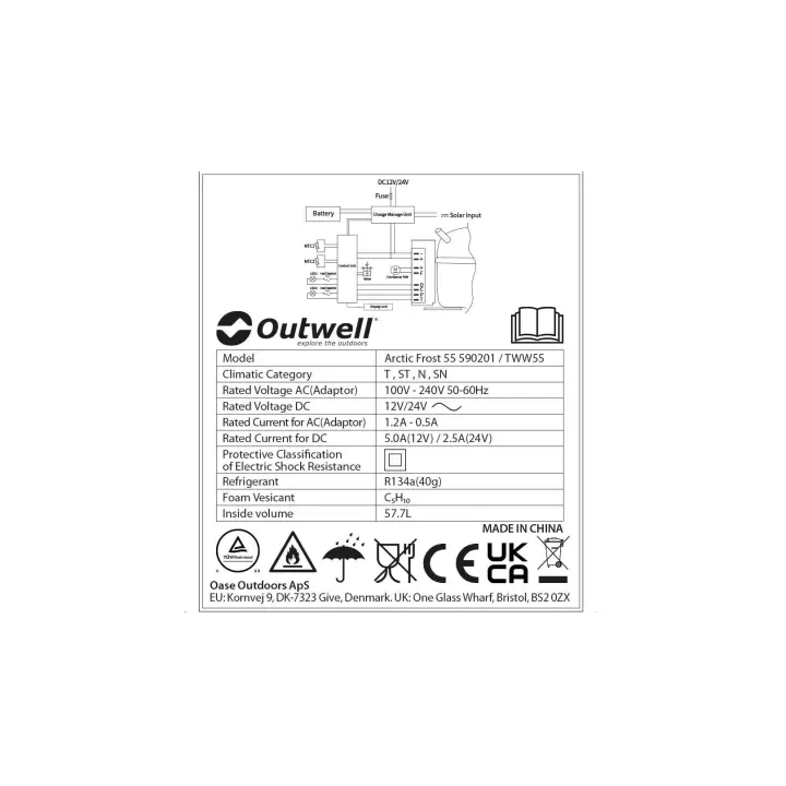 Outwell Arctic Frost 55 Litre Kompresörlü Buz Dolabı