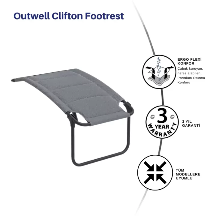 Outwell Clifton Footrest Kamp Sandalyesi Ayak Dayama Aparatı Grey