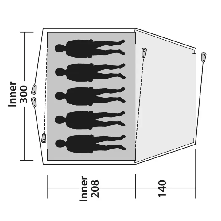 Outwell Haze 5 Blackroom 5 kişilik & 14,5 M² Yüksek Aile Çadırı