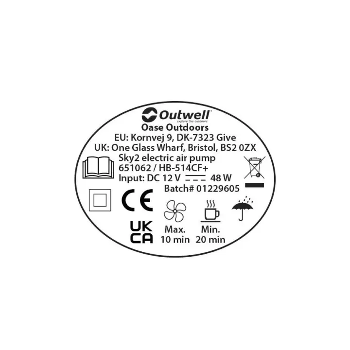 Outwell Sky2 Pump 12V/230V Çok Fonksiyonlu Pompa