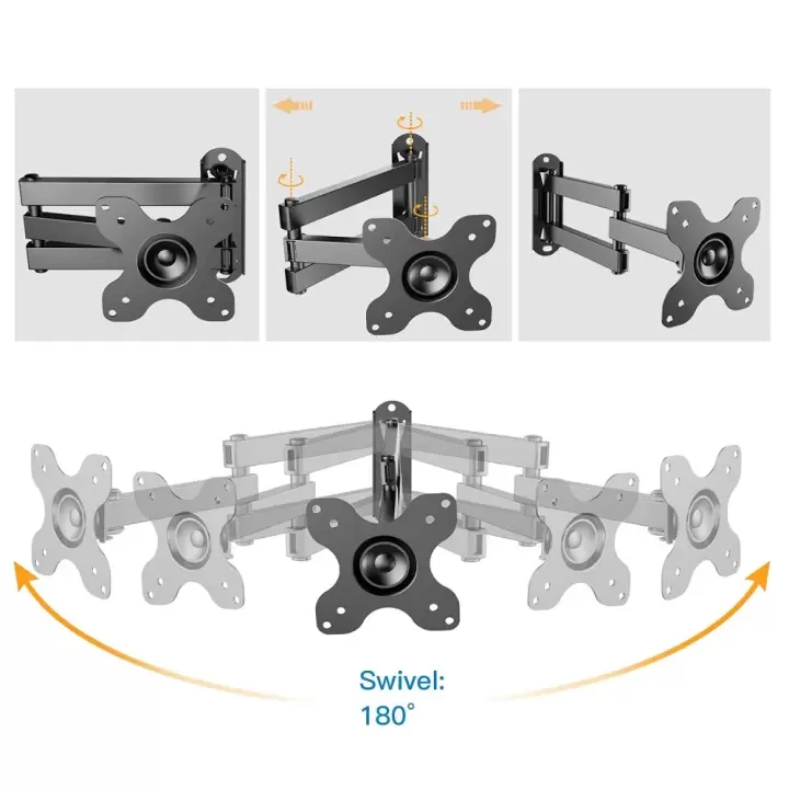 Perlesmıth 10"-30" Çift kollu 5-36cm Uzayabilen Karavan Tv Askı Aparatı