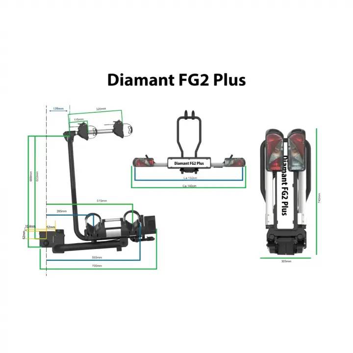 Pro-User Diamant FG2 Plus Katlanabilir Çeki Demiri 2li Bisiklet Taşıyıcı