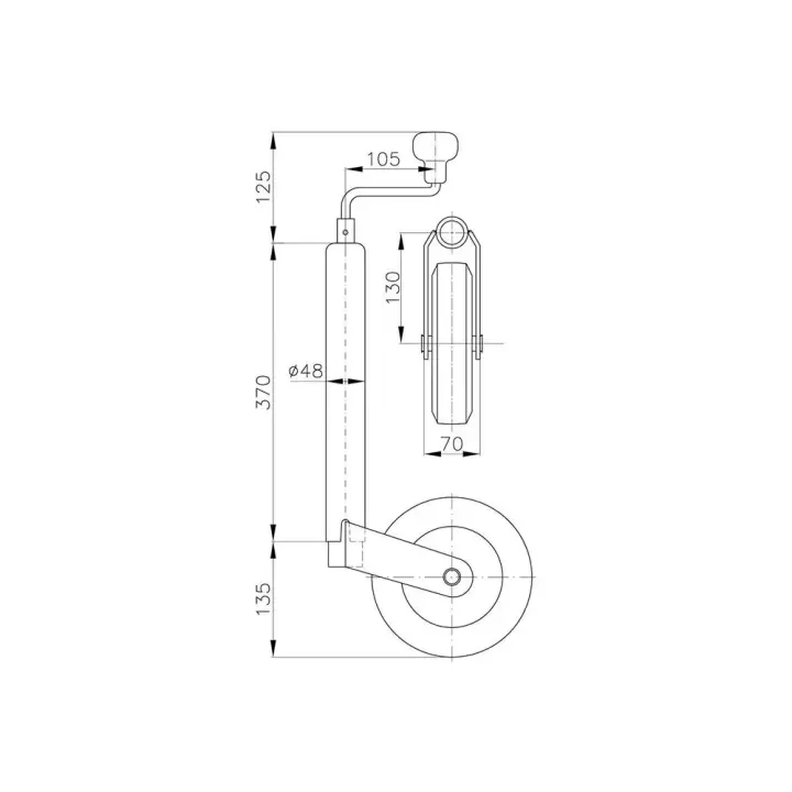 Winterhoff 48mm 150Kg Römork/Karavan Destek Tekeri