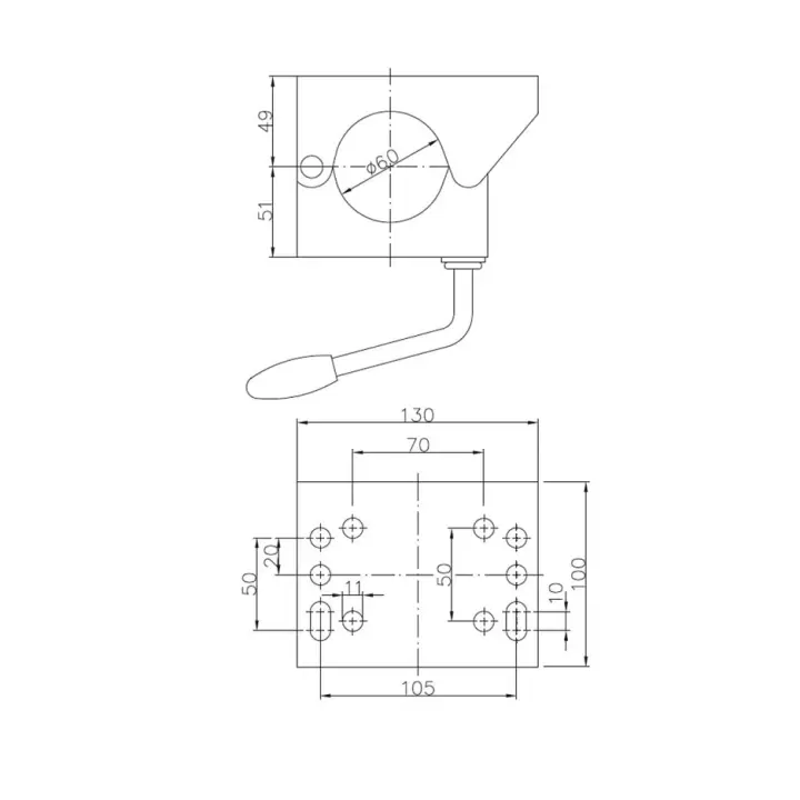 Winterhoff 60mm Kılavuz Destek Teker Kelepçesi