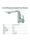 Comet Modena Kompakt Krom Sıcak Soğuk Karavan Musluğu 190 mm (CM2455.20.21)