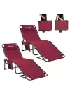 KingCamp Berlin Classic Comfort 2li Set 5 Kademeli Katlanır Şezlong Wine