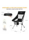 KingCamp Canna High Back Ultralight Katlanır Kamp Sandalyesi Black