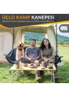 KingCamp Canna Ultra Konforlu Üç Kişilik Katlanır Kamp Sandalyesi B.Grey