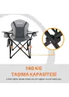 KingCamp Cedar Deluxe Ultra Bel Destekli Kamp Sandalyesi Grey