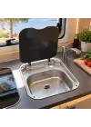 Thetford Basic Line 34 Cam Kapaklı Kare Karavan Eviyesi 7,5 L Paslanmaz (TFSBL3450-SP)