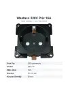 Westacc 220V Karavan İç Mekan Prizi 16A 53x53 mm Gömme Tip (WS4100130)