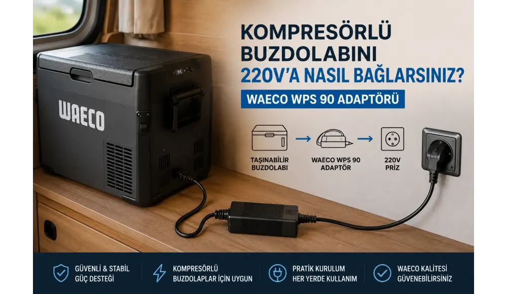 Kompresörlü Buzdolabını 220Va Nasıl Bağlarsınız? Waeco WPS 90 Adaptörü