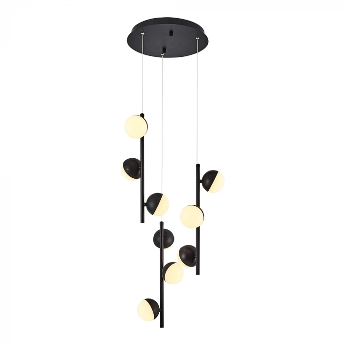 A-567-9-SY SİYAH LEDLİ YUVARLAK AVİZE