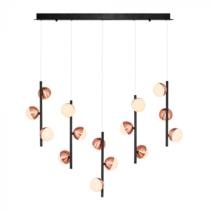 A-567-15-RG SİYAH LEDLİ SIRALI AVİZE