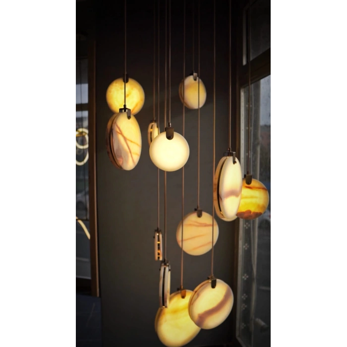 M-7106-4-152152 DÖRTLÜ SIRALI MERMER AVİZE