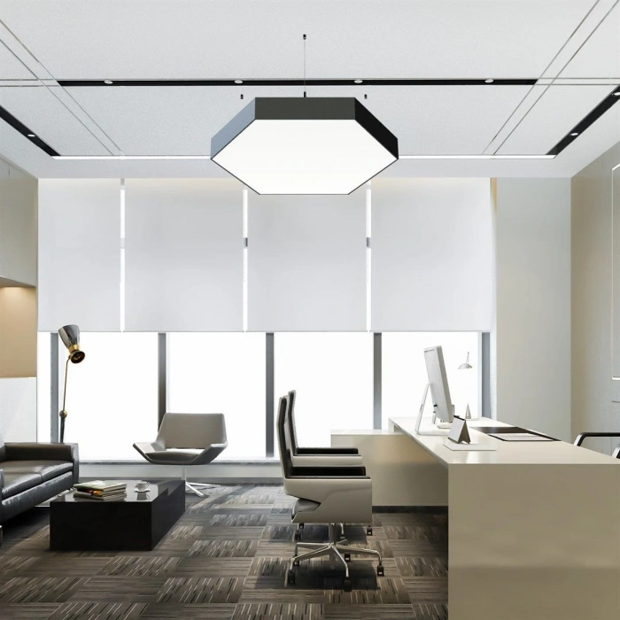 D-9007-1S  Oval Altıgen Davul Linear Aydınlatma Modern