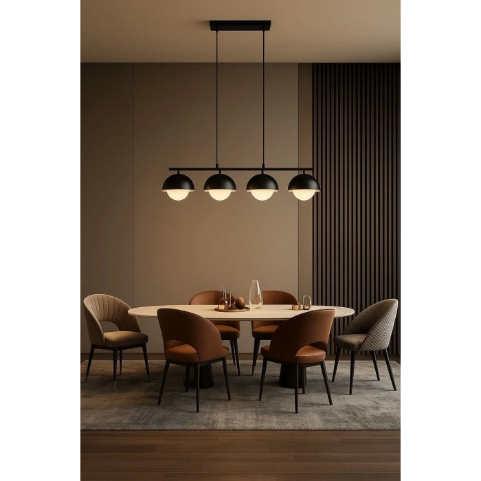 A-3461-4 Camlı Sarkıt Modern Avize