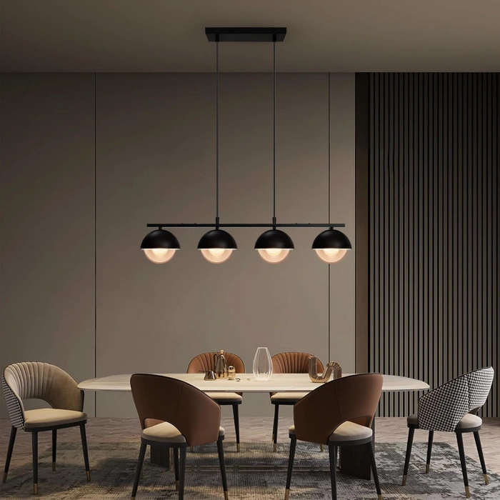 A-3461-4 Camlı Sarkıt Modern Avize