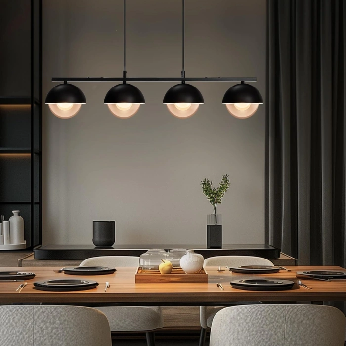 A-3461-4 Camlı Sarkıt Modern Avize