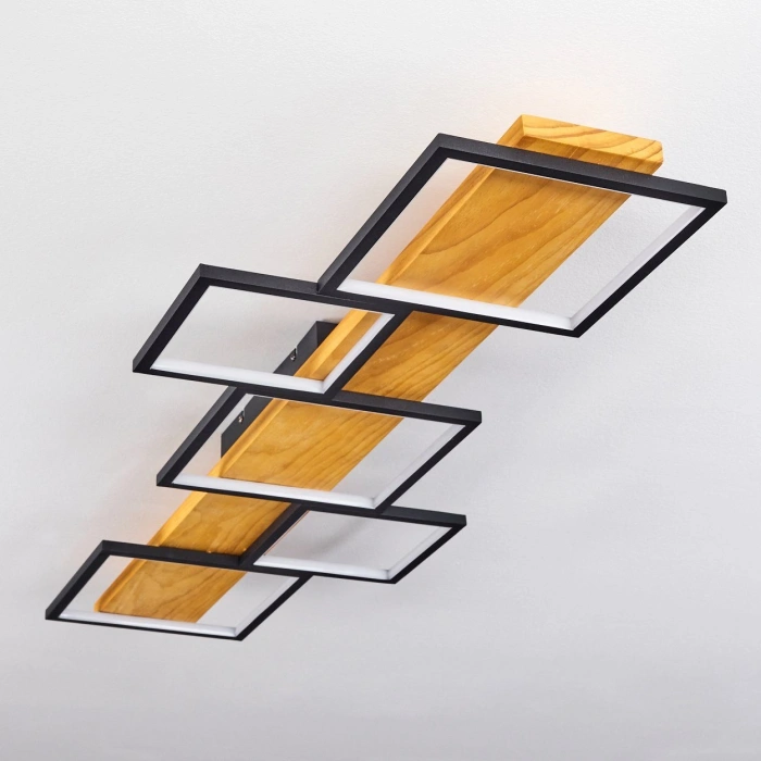 AW-4330-5S Doğal Ahşap Beşli Kare Plafonyer