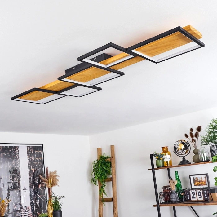 AW-4330-5S Doğal Ahşap Beşli Kare Plafonyer