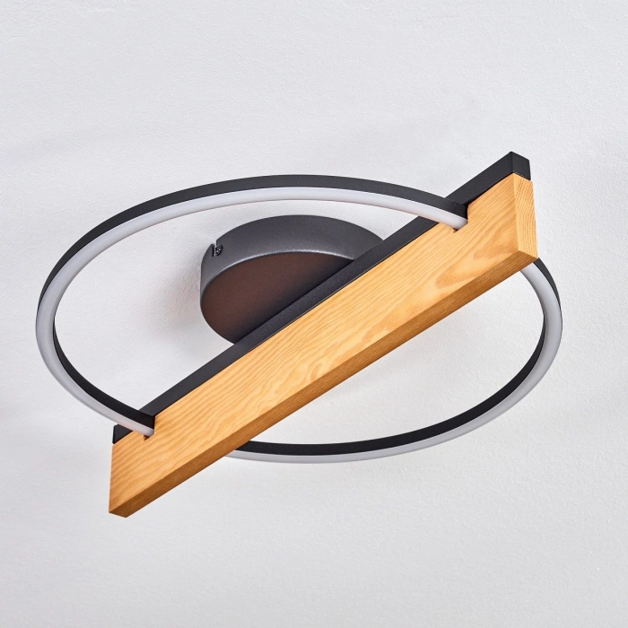 AW-4340-1S Doğal Ahşap Tekli Çember Plafonyer