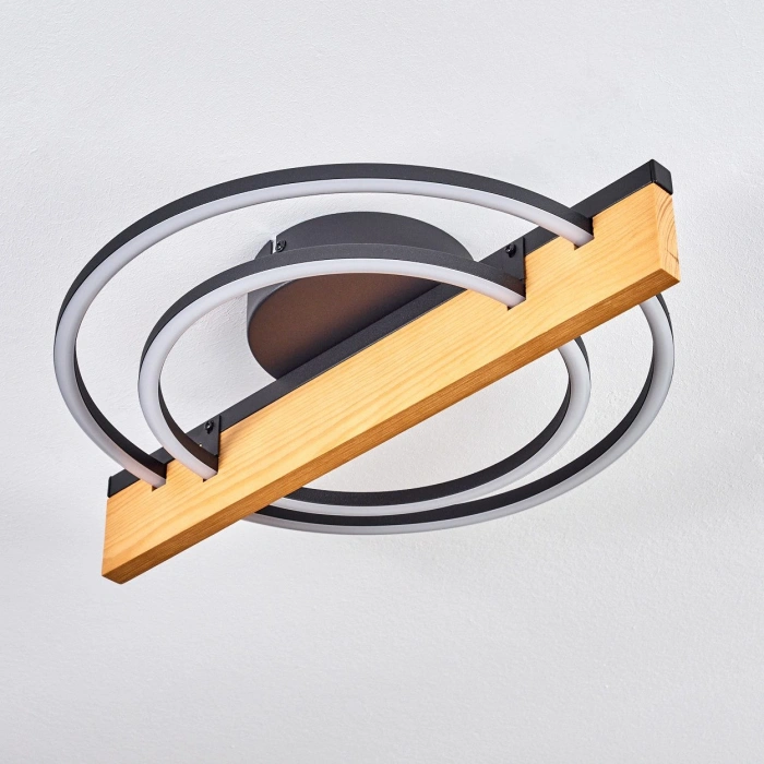 AW-4340-2S Doğal Ahşap  İkili Çember Plafonyer