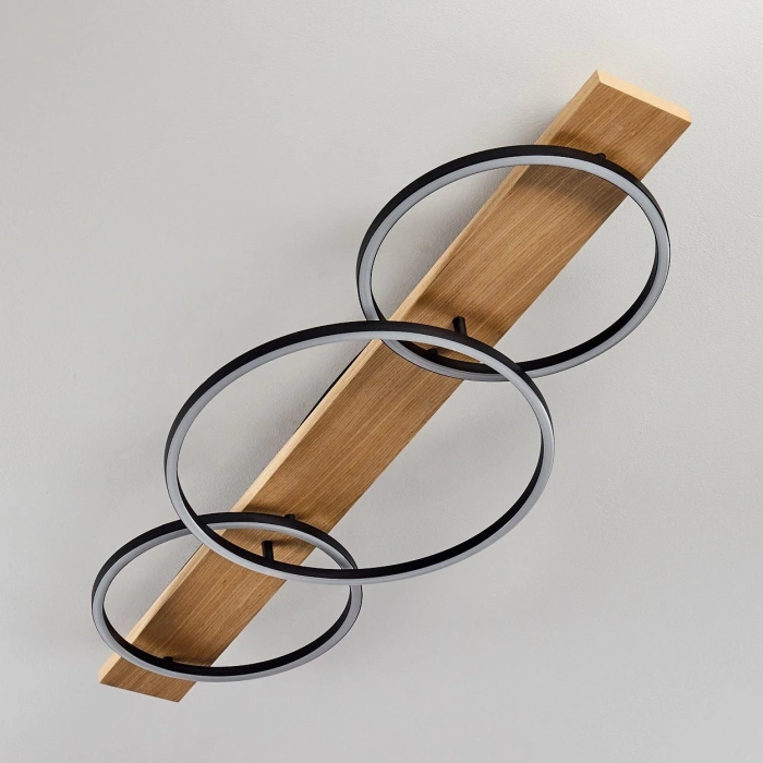 AW-4310-3S Doğal Ahşap Üçlü Çember Plafonyer