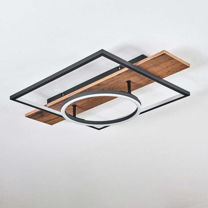 AW-4312-2 Doğal Ahşap Kare Çember Plafonyer