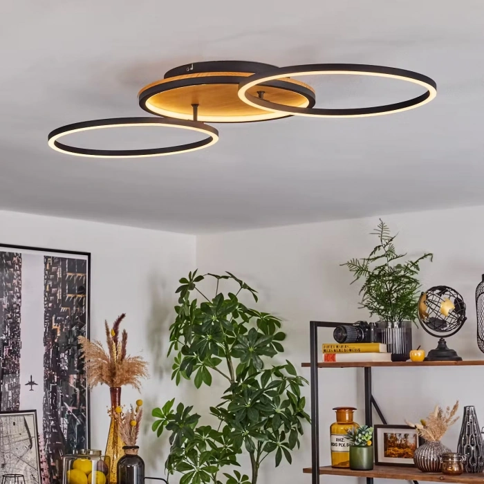 AW-4350-2 Doğal Ahşap İkili Çember Plafonyer