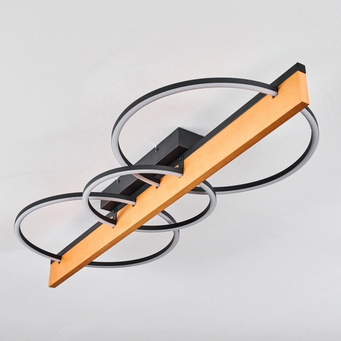 AW-4340-3S Doğal Ahşap Üçlü Çember Plafonyer