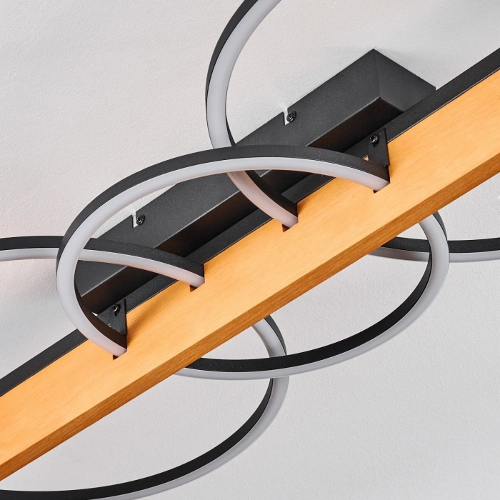 AW-4340-3S Doğal Ahşap Üçlü Çember Plafonyer