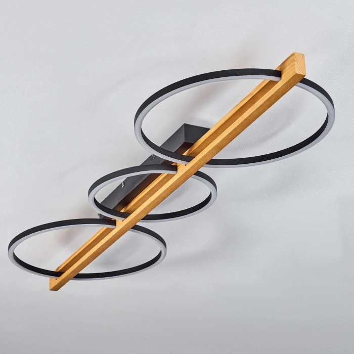 AW-4360-3S Doğal Ahşap Üçlü Çember Plafonyer