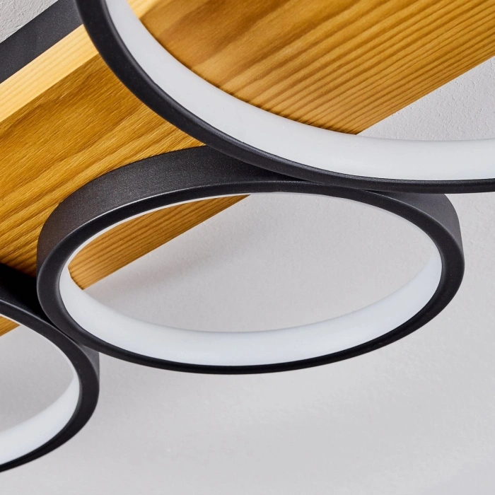 AW-4370-3S Doğal Ahşap Üçlü Çember Plafonyer