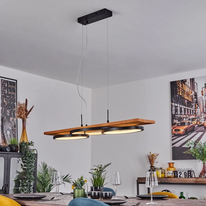 AW-4350-3Y Doğal Ahşap Üçlü Çember Sarkıt