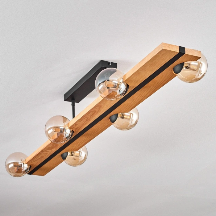 AW-4300-6 Doğal Ahşap Altılı Camlı Sarkıt