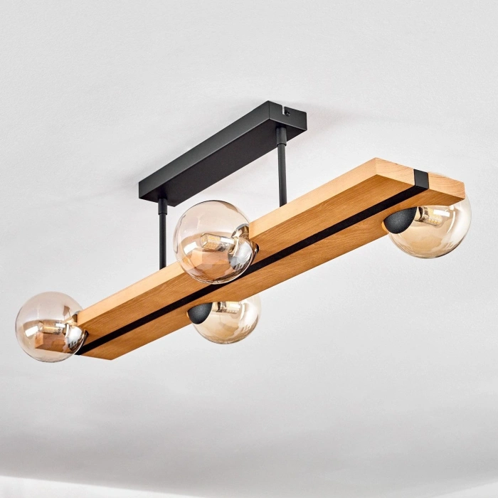 AW-4300-4 Doğal Ahşap Dörtlü Camlı Sarkıt