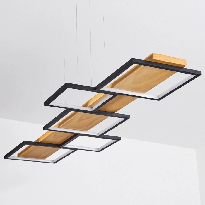 AW-4330-5Y Doğal Ahşap Beşli Kare Sarkıt