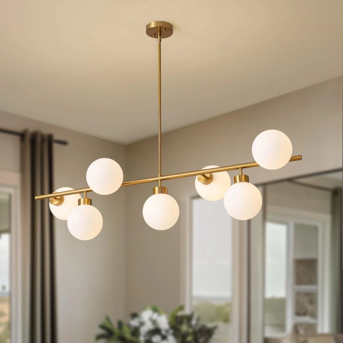 A-7017-7E Yedili Beyaz Cam Sarkıt Eskitme