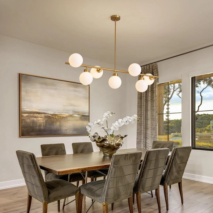 A-7017-7E Yedili Beyaz Cam Sarkıt Eskitme