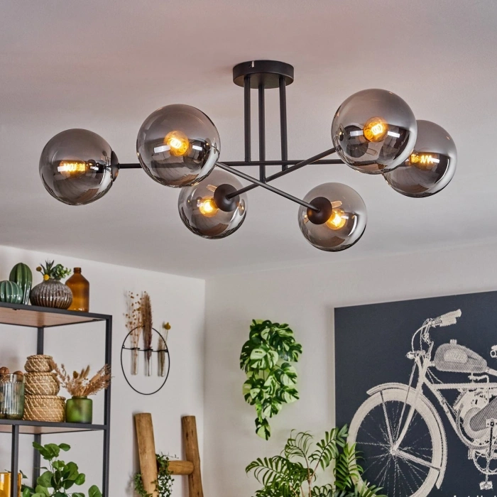 A-3463-6S Altılı Cam Sarkıt Avize