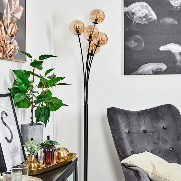 LM-3465-5G Beşli Bal Cam Lambader