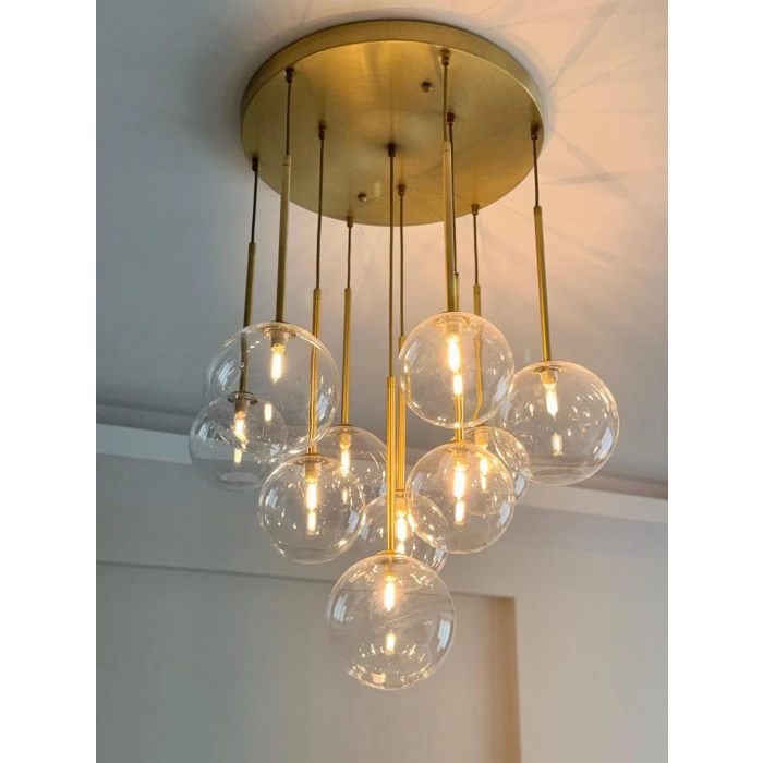 A-8942-10Y-E BUBBLE CAM ESKİTME KAPLAMA SARKIT AVİZE